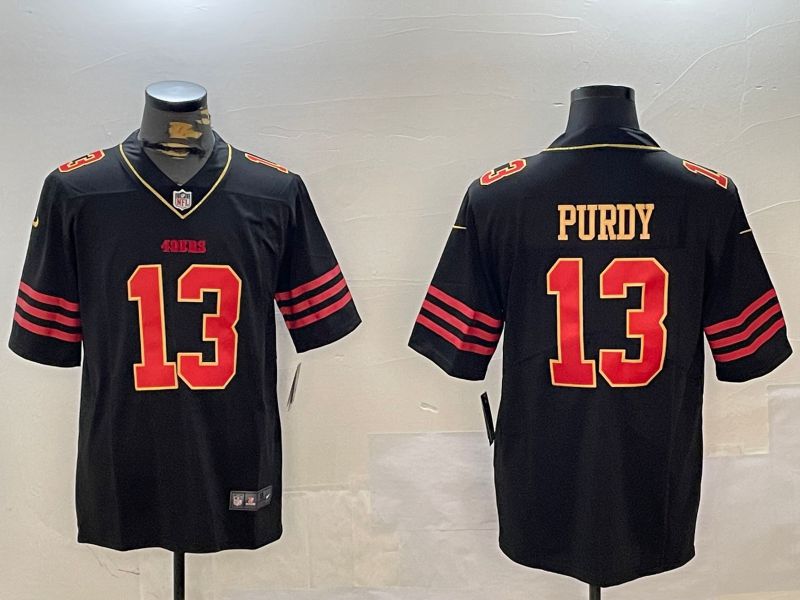 Men San Francisco 49ers #13 Purdy Black Gold 2024 Nike Limited NFL Jersey style 1230
